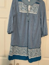 NWT Old navy teal dress with contrasting patterns Size M
