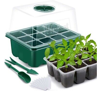 3 Pack Seed Trays with Lids Propagators for Plants Plant Germination Trays with Plant Label and Seeding Kit Seedling Tray 12 Cells per Tray 