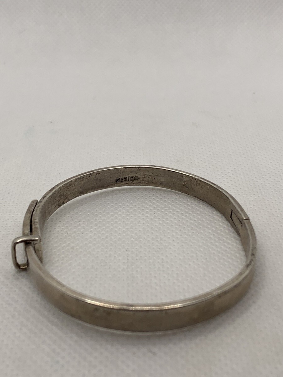 Vintage Mexico 925 Sterling Silver Belt Buckle Bracelet Bangle 6 3