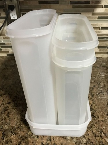 Tupperware modular Mates ~ Set of 4 Rectangular 1 & Super Oval 5, 4, & 1 - Picture 8 of 12