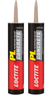 2 ~Loctite PL CONCRETE Limestone Polyurethane Filler & Sealant 10oz Flexible