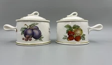 Wedgwood Fruit Sprays Croft Individual Soup Server and Lid Set of 2 Bowls