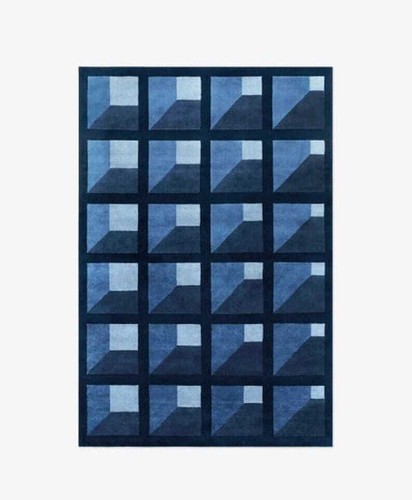 Blue Black 3D Look Tufted New Design And Colors , 100% Wool, Rugs for Livingroom - Picture 4 of 4