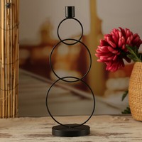 Stabkerzenhalter KerzenstäNder 3 Ringe Tafelkerzenhalter Kerzenhalter Schwarz