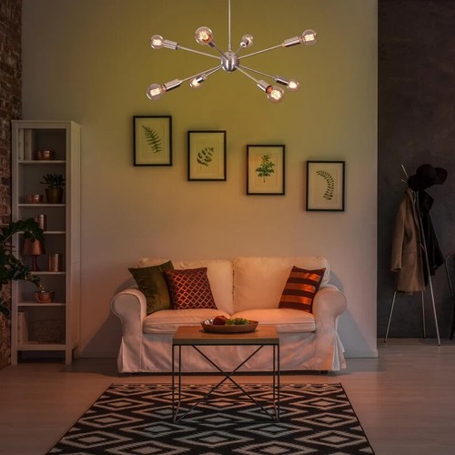 Chrome Sputnik Bed Room Ceiling Light Artistic Mid Century Light Chandelier - Picture 4 of 4