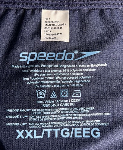 Speedo Men's Tech Volley Swim Trunks Comfort Liner UPF 50+ Tropical ~ XX-Lg - Picture 8 of 8