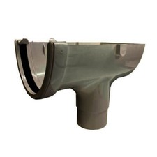 Floplast Guttering ROH2GR 115mm Hi-Cap (Deepflow) - Stopped Outlet (68mm) - Grey
