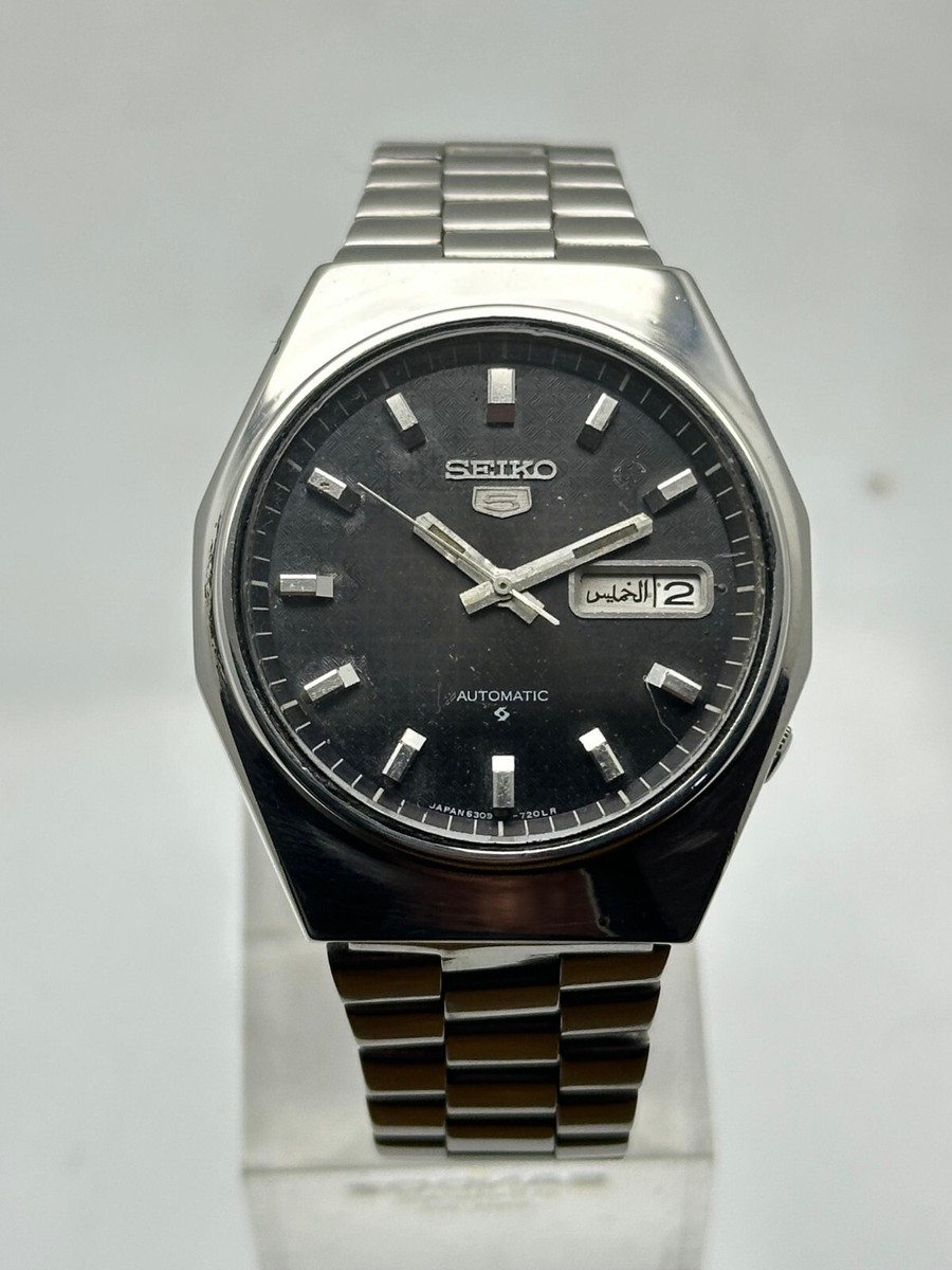 Vintage Seiko 5 Automatic Day/Date 6309 Japan Made Men's