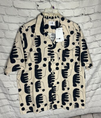 NN07 Men s Julio Camp Shirt 5284 Short Sleeve Button-Up Ecru Size XL NWT