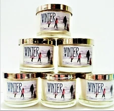 Bath Body Works Home WINTER Mini Candles, glass w/Lids, 1.3 oz., NEW x 6