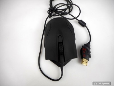 DeathWings Seal USB Wired Optical Gaming Maus rot beleuchtet in schwarz, NEUW.