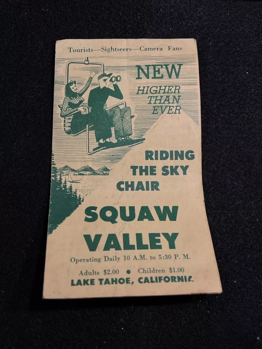 Ski Brochure SQUAW VALLEY SKY CHAIR 1950 s Tourism CALIFORNIA