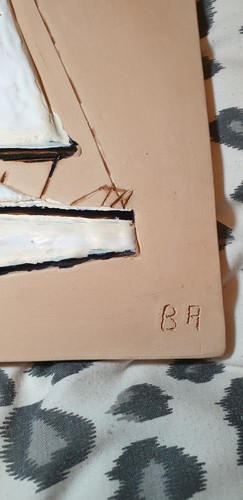 Vintage Sweden B A B.A sailing Boat ship ceramic wall plaque hanging picture - Picture 2 of 14
