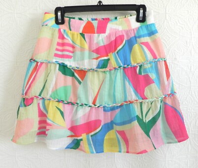 【BAON】Nada Banding Check Tiered Mini Skirt NAF NAF Paris Mini Skirt Tiered Pull On Elastic Waist Back A