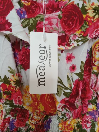 Womans Summer Floral Off Shoulder Dress A Line Swing Party Size Medium NWT - Picture 3 of 8