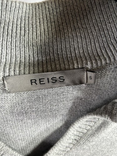 Reiss Mens CashmereV Neck Collared Pullover Jumper. Grey. Size Small. VGUC - Picture 2 of 8