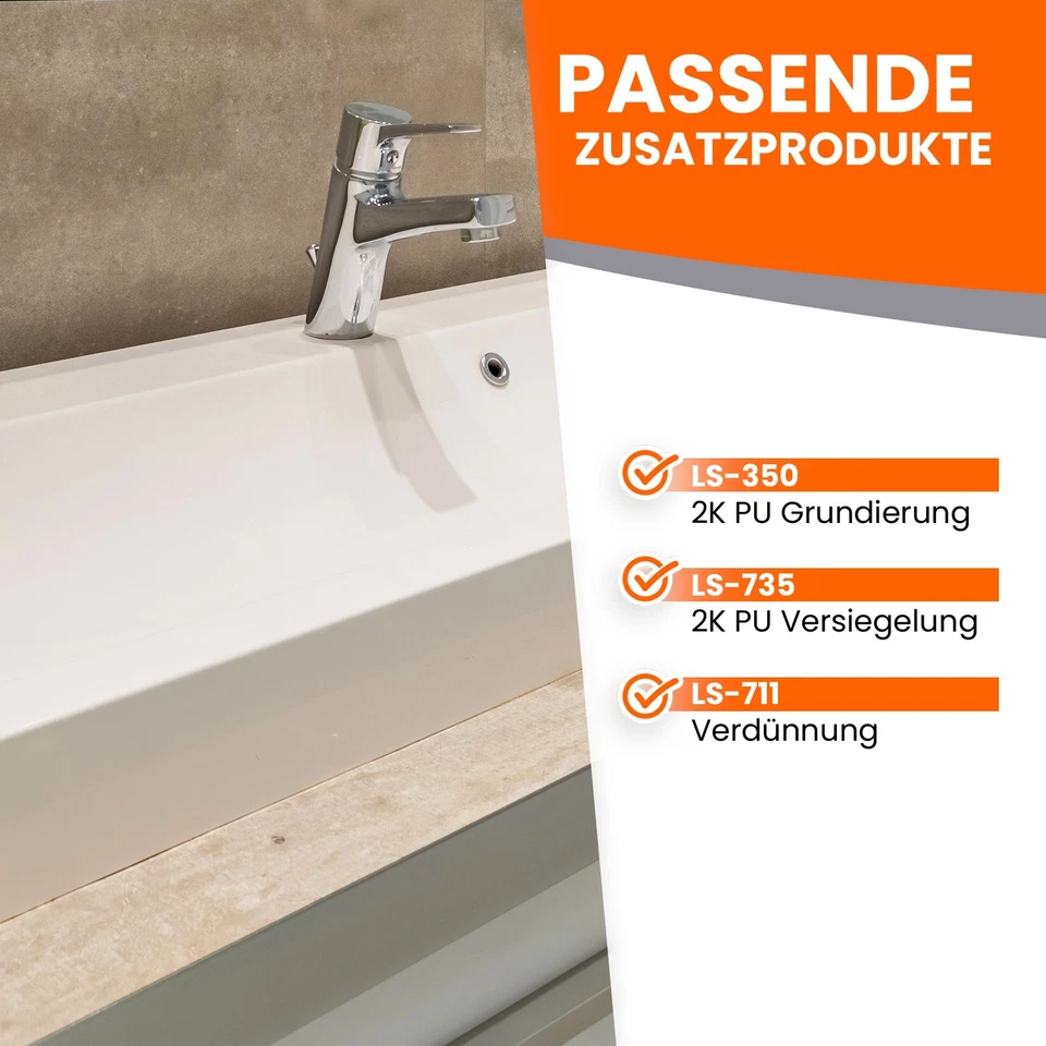 Badewannenlack Wand- und Bodenfliesen Lack Fliesenlack innen & aussen LS-410 - Bild 3 von 4