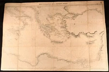 1883 Mediterranean Sea Eastern Sheet Ordnance Map Folding Map Edward Stanford...