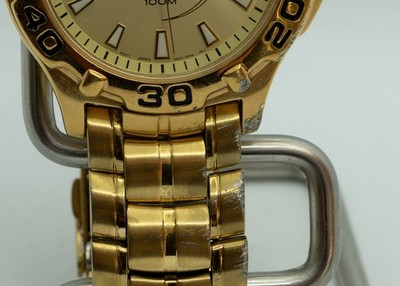 Seiko Kinetic 5M42-0M09 Gold Tone 100M Date Watch | New Crystal