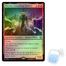 FOIL ELECTRO, ASSAULTING BATTERY Marvel's Spider-man SPM Magic MTG MINT CARD