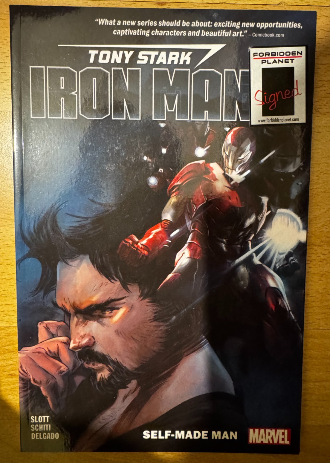 Tony Stark Iron Man Self Made Man signed Paperback Graphic Novel Marvel Comics