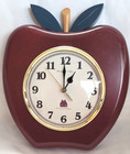 Sterling and Noble Red Apple Clock 9.5" Farmhouse Country Decor USA Vintage