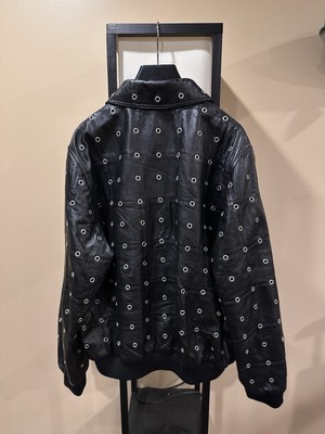 Celine x Hedi FW22 Leather Eyelet Cut-Out Stud Patch Jacket | eBay Celine x Hedi FW22 Leather Eyelet Cut-Out Stud Patch Jacket | eBay