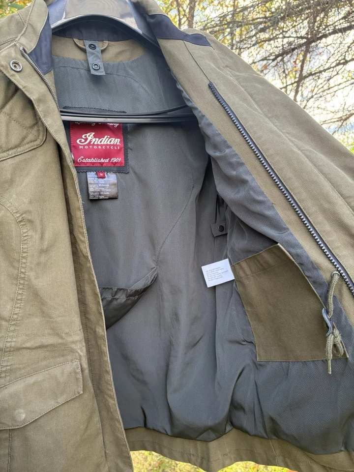 Auténtica chaqueta de motociclismo Indian, verde militar talla M Foto 2 de 4