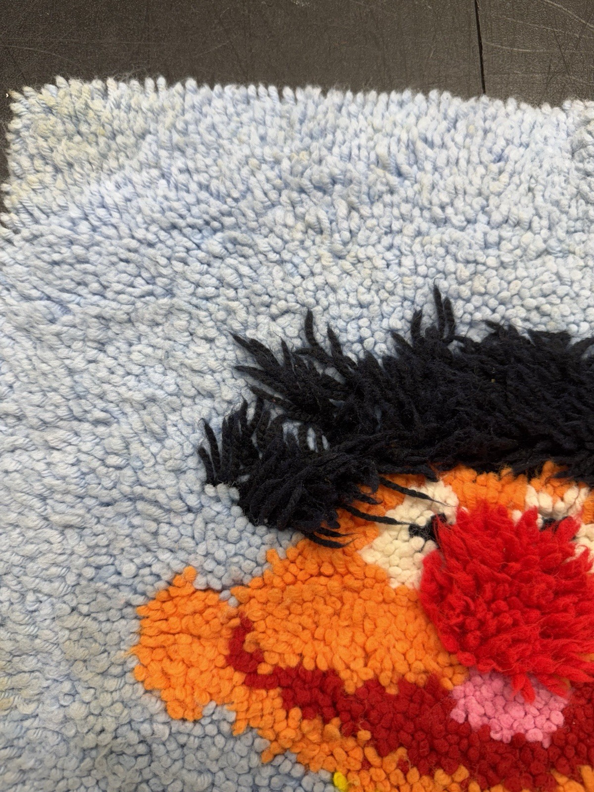 Vintage 1970s Sesame Street Bert And Ernie Latch Hook Rug READ