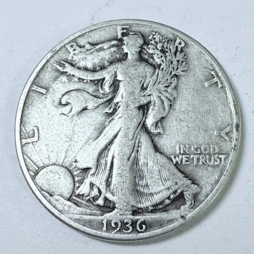 1936-D 50C Walking Liberty Half Dollar 90% Silver Fine Details #4542