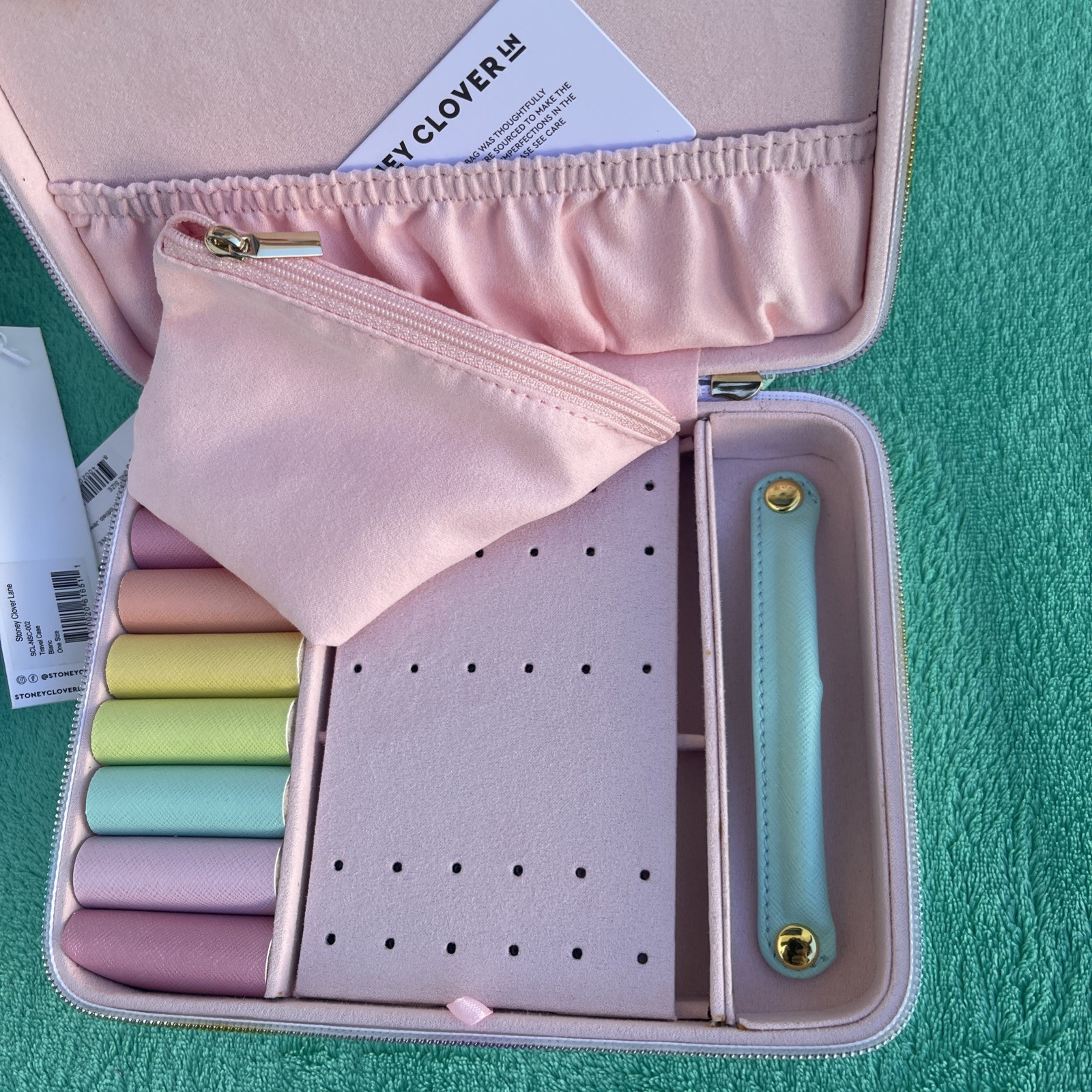 Two Stoney Clover Lane Travel Cases, Jewelry Box, 2 White Zip Cases