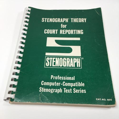Stenograph Theory for Court Reporting 1975 Stenographic Machine Company Rare Vtg