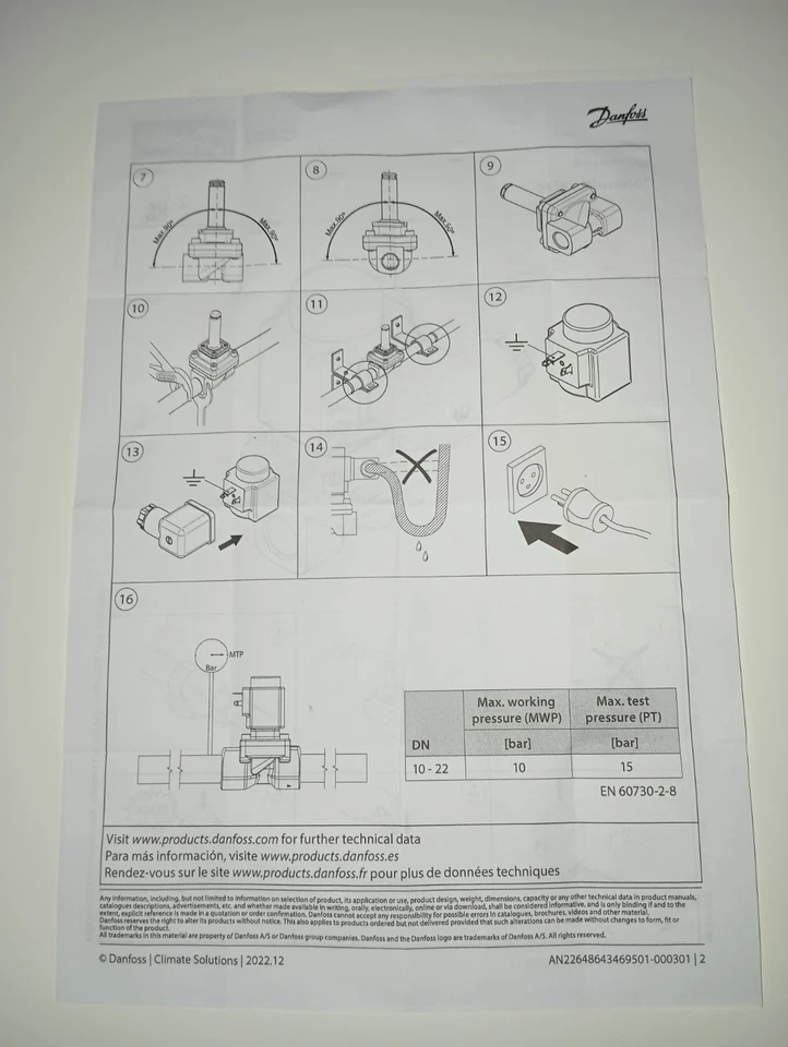 Danfoss Magnetventil EV 250B 12BD, G1/2", 32U5252,+ Magnetspule 018F6176. Neu. - Bild 4 von 4