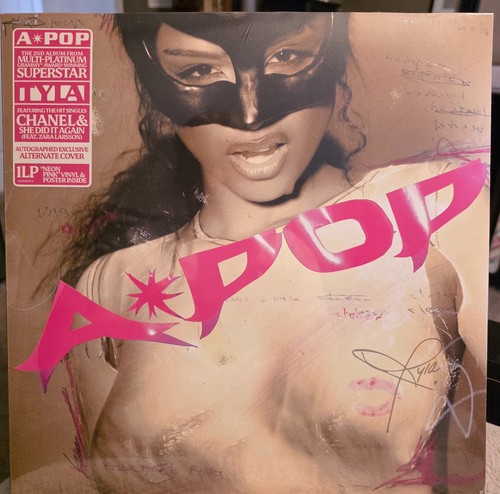 Tyla A*POP SIGNED Insert Neon Pink Vinyl LP Alt Cover Store Exclusive Sealed New prezzo ebay