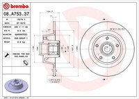 Bremsscheibe 08.A753.37 Brembo FüR Renault