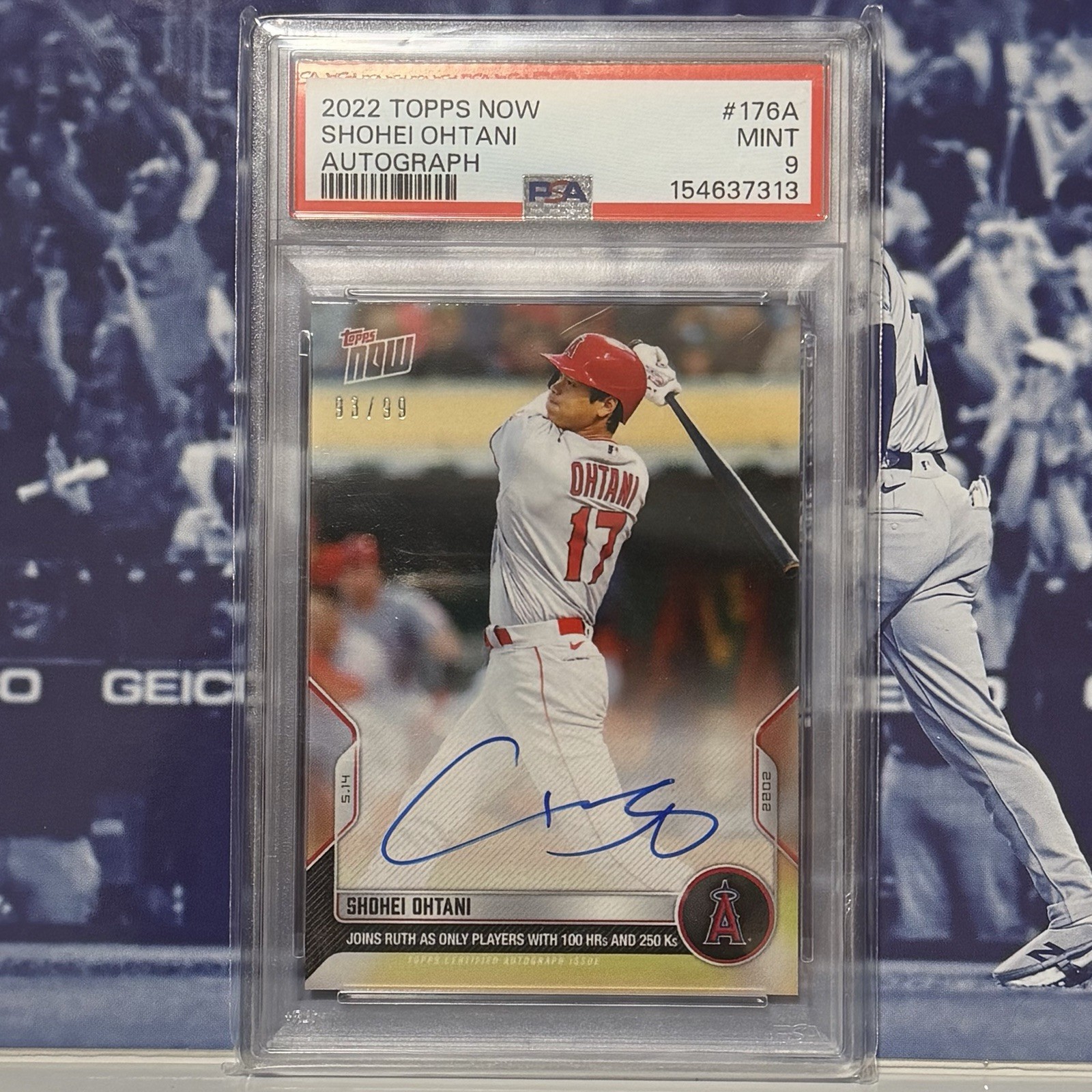 Shohei Ohtani 2022 Topps Now Autograph Card  /99 PSA 9 Auto