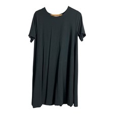 LOFT Short Sleeve Midi T-Shirt Dress Black Women's Size M Casual Everyday Chic