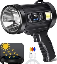 100000 Lm Led Spotlight Flashlight Super Bright Solar Spot Lights for Outdoor