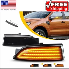 2x Sequential LED Side Mirror Turn Signal Lights 19-2023 For Ford Ranger Lariat