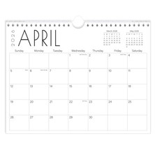 Calendar 2026-2027 - 15 Months Wall Calendar 8.5" x 11" wall Black-Large-Word