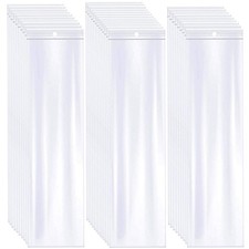 3" x 12" Reclosable Long Plastic Bags with Hang Hole for Packaging Necklaces ...