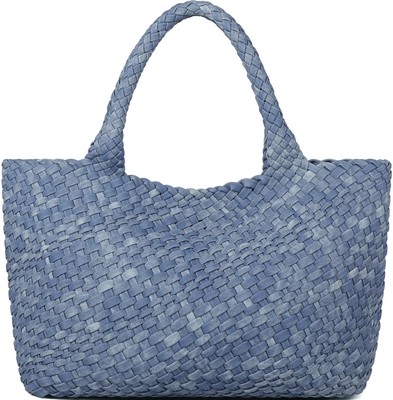 Woven Bag for Women, Fashion Top Handle Shoulder Bag Vegan Leather Shopper Ba...