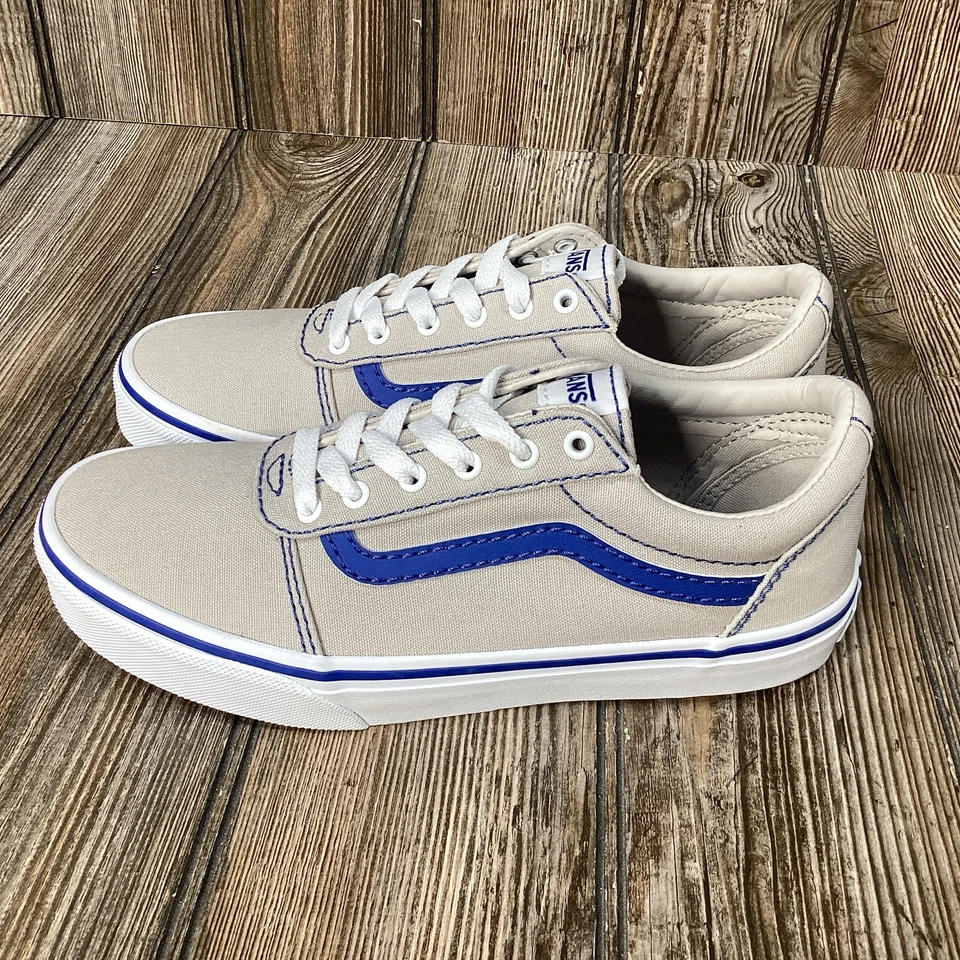 Vans Ward Youth Boys Size 4.5 Canvas Grey Blue Classic Skate Sneakers Shoes NEW - Image 3 of 4