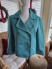 Talbots Double Breasted Grace Fit Blue Blazer Women's Size 10 Party Elegant