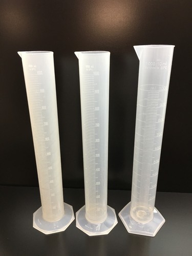Graduated Cylinder 1000mL Polypropylene 1000 10mL Lot 3 PCS