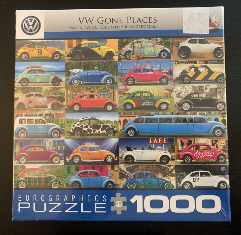 Eurographics "VW Gone Places" 1000 PC Jigsaw Puzzle Volkswagen Bug - New Sealed