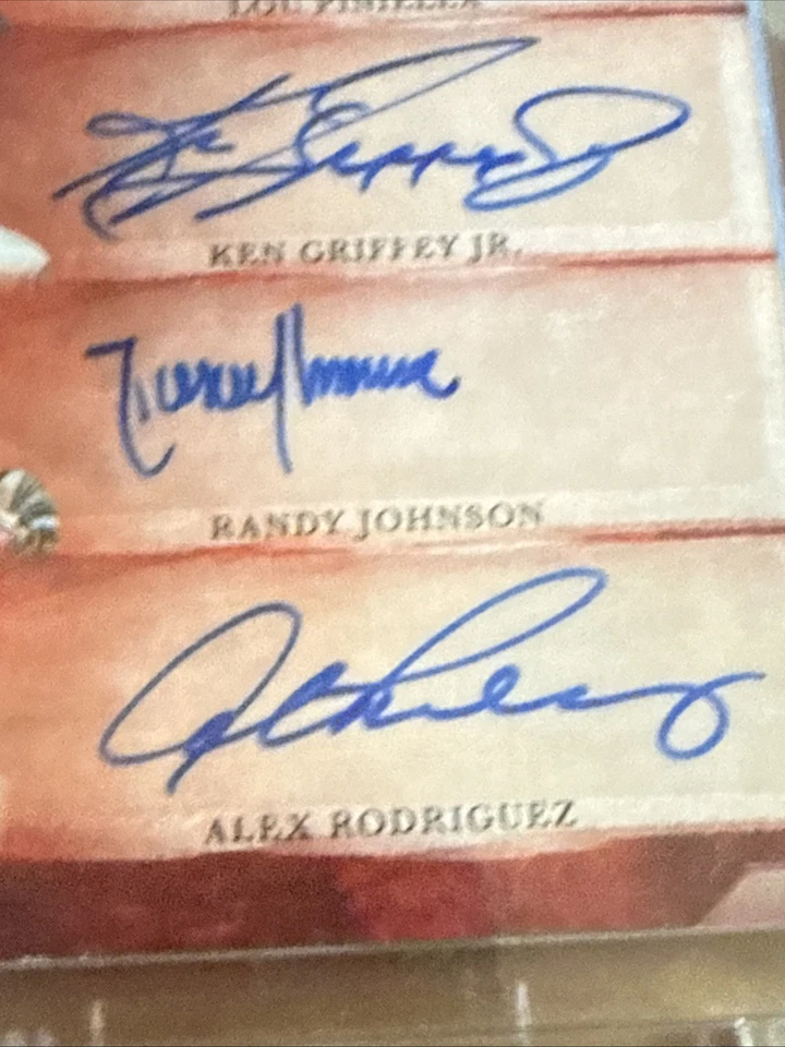 Ken Griffey Jr Auto 2023 Leaf Randy Johnson - Alex Rodriguez - Lou Piniella #d/5 - Image 2 of 4