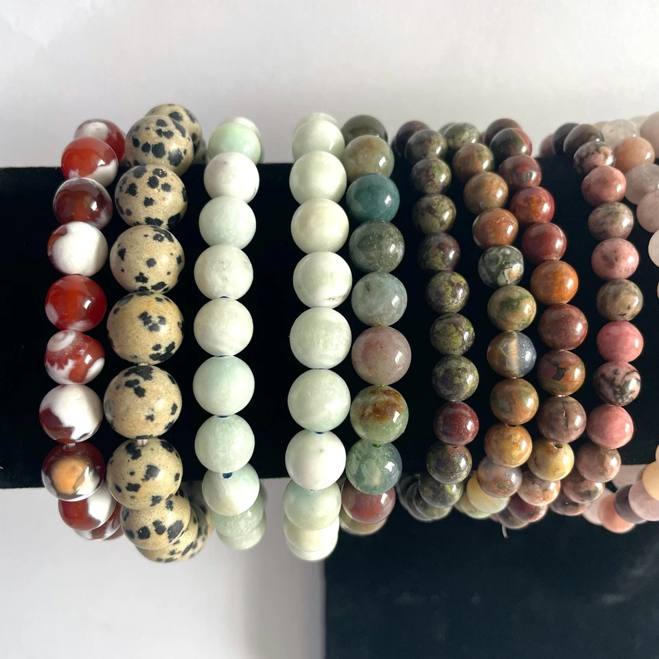 Lote de 25 Pulseras de Piedras Preciosas Surtidas Joyería NUEVO Foto 3 de 4