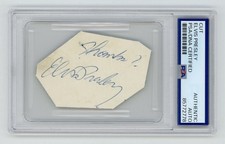 ELVIS PRESLEY HAND SIGNED CUT SIGNATURE AUTOGRAPH W/ INSCRIPTION PSA/DNA RARE