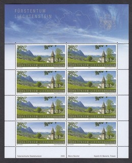 LIECHTENSTEIN MiNr. 1532 Paisajes II (2009) Hoja Pequeña MNH